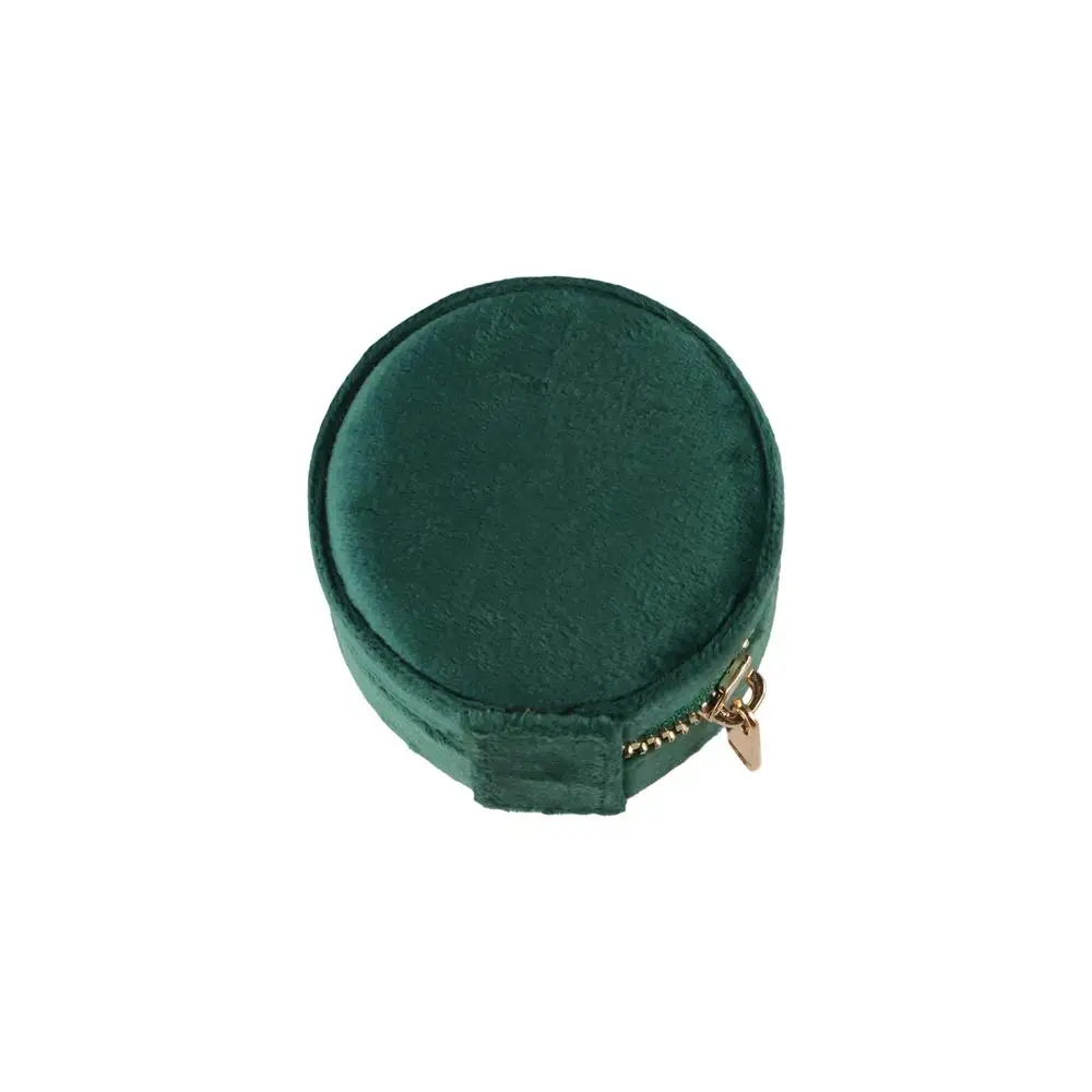 

Simple Round Shape Velvet Jewelry Box Mini Dustproof Jewelry Case Luxury Bracelet Organizer Earrings Rings Bag Girls