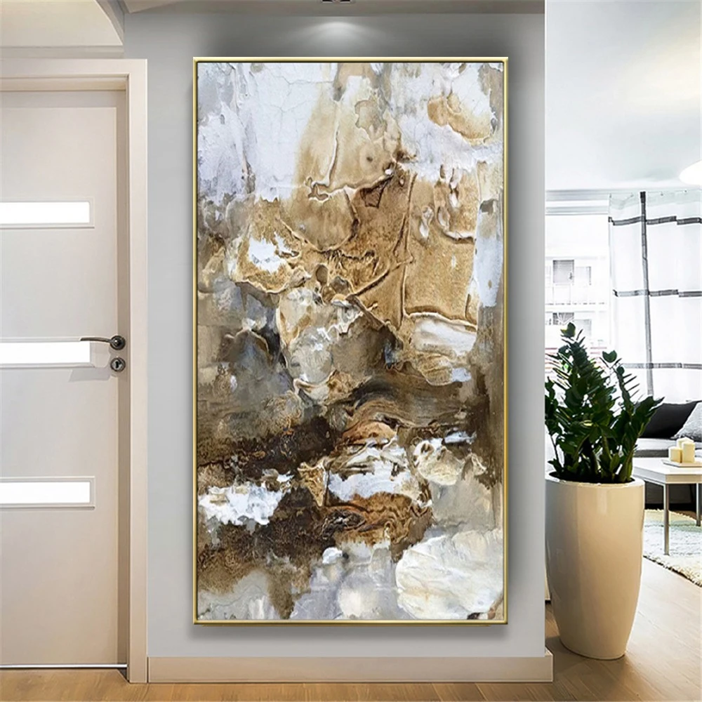 

Large Size 100% Hand-painted Abstract Grey Oil Painting On Canvas Wall Art Picture For Living Room Home Decor Poster TrueTexture