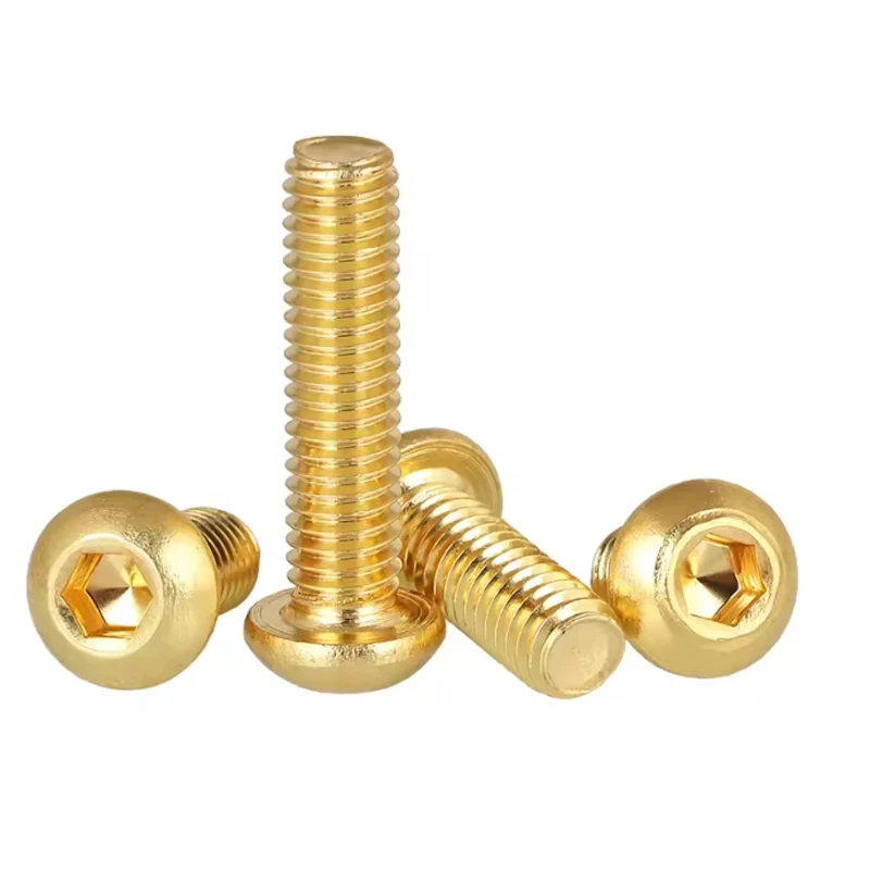 Weiyi ISO7380 M2 M2.5 M3 M4 M5 M6 M8 Messing-Innensechskantschrauben mit Flachkopf, Messing-Zylinderkopfschrauben, Inbusschrauben – Detail 7