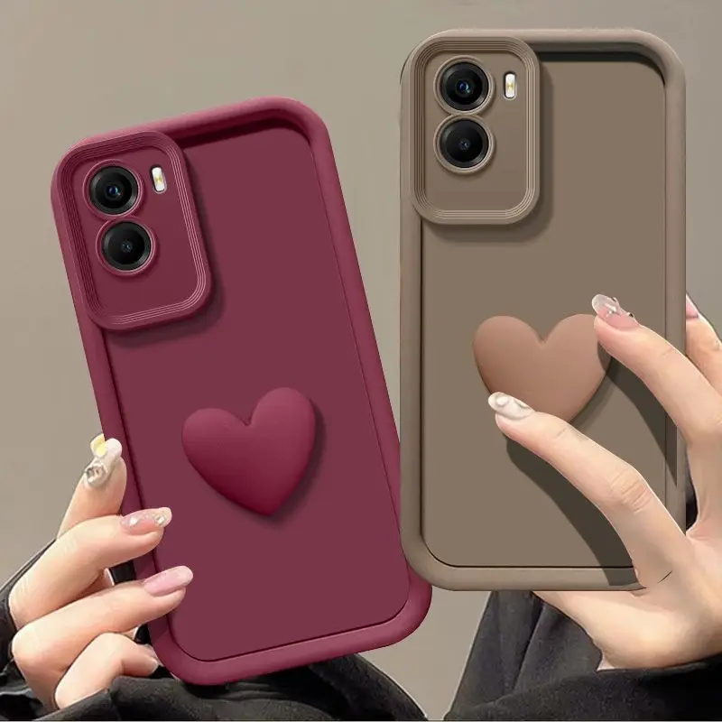 Korean style Cute DIY Love Heart Phone Case For Motorola Moto G84 G54 G22 G23 G13 G14 G22 G53 G34 5G Pure Color Back Cover