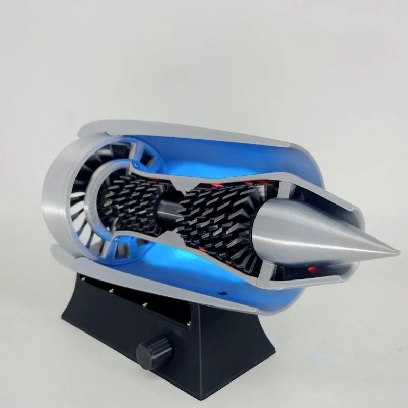 

MIini Blue Light Turbofan Engine Model Kit 3D Printing Exquisite Turbofan Engine Model Toy for Boy Adults - Finished Product
