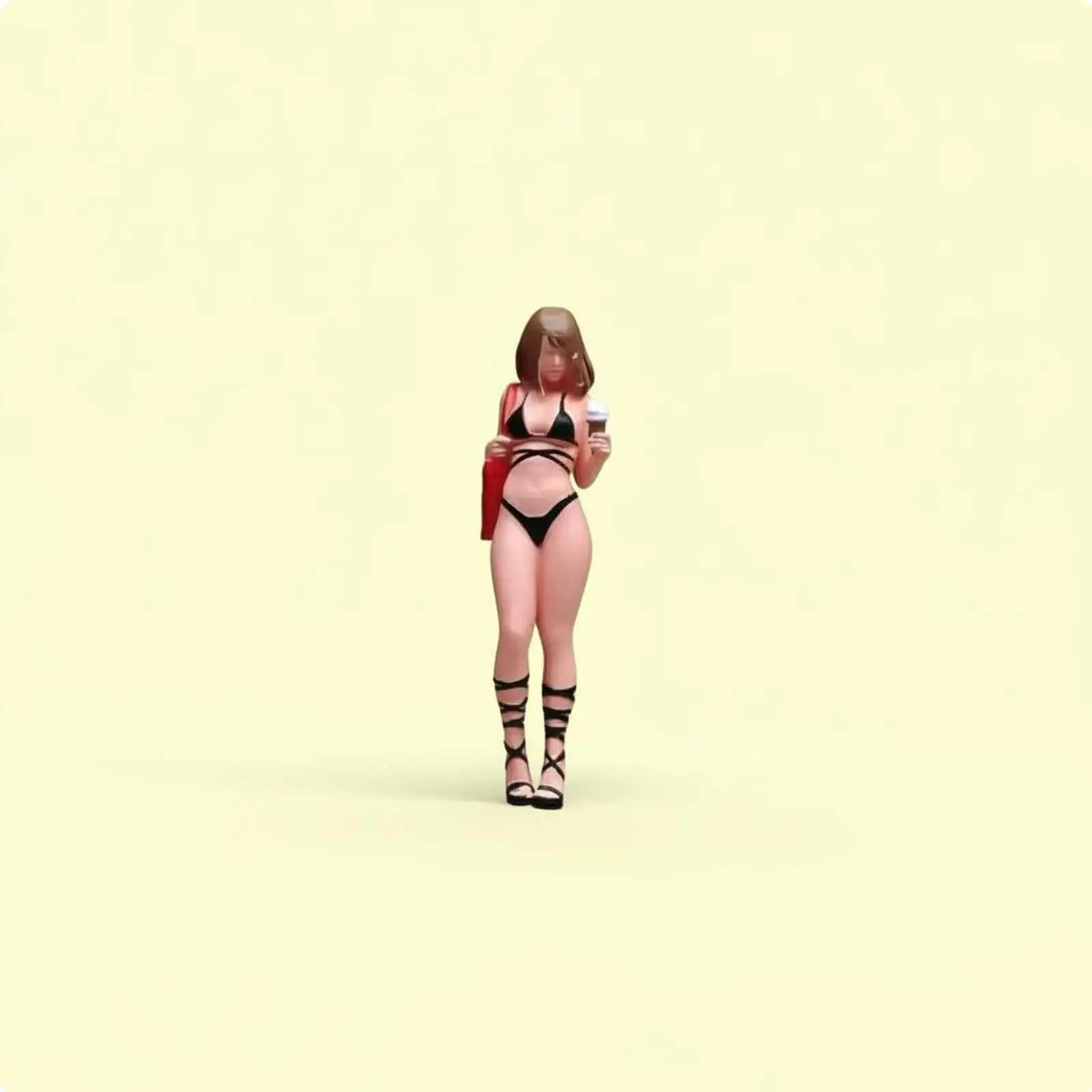 Realistic Bikini Girl Figurine Female Action Figure Summer Ice Cream Resin Model for Architectural Sand Table view 5