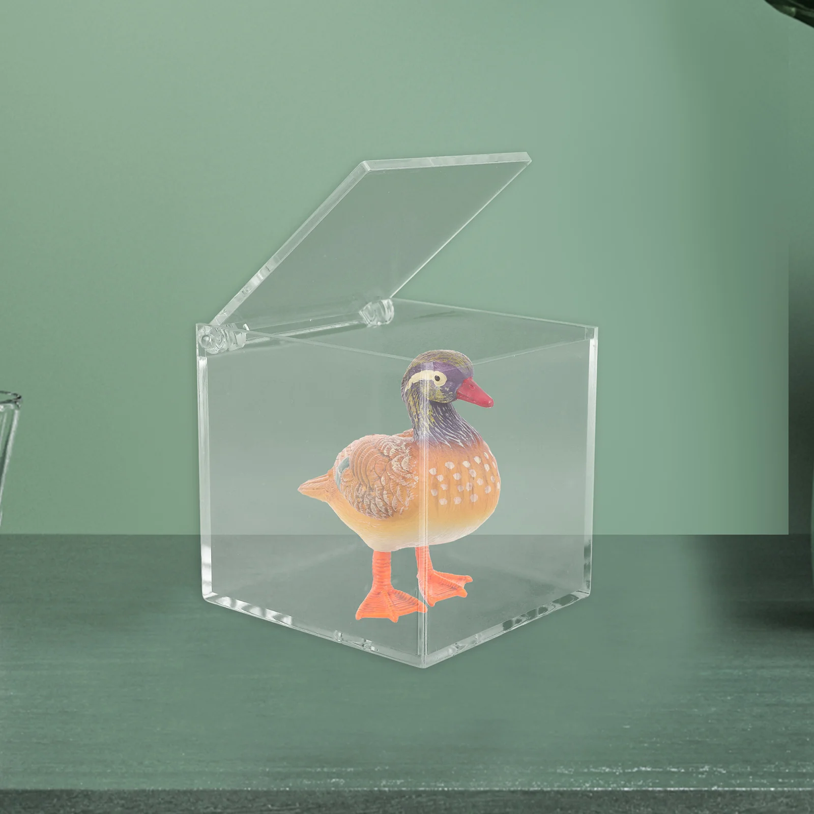 

2pcs 8cm Acrylic Storage Box Clear Display Case Figurine Holder Model Collection Boxes Transparent Exhibit Dustproof Showcase