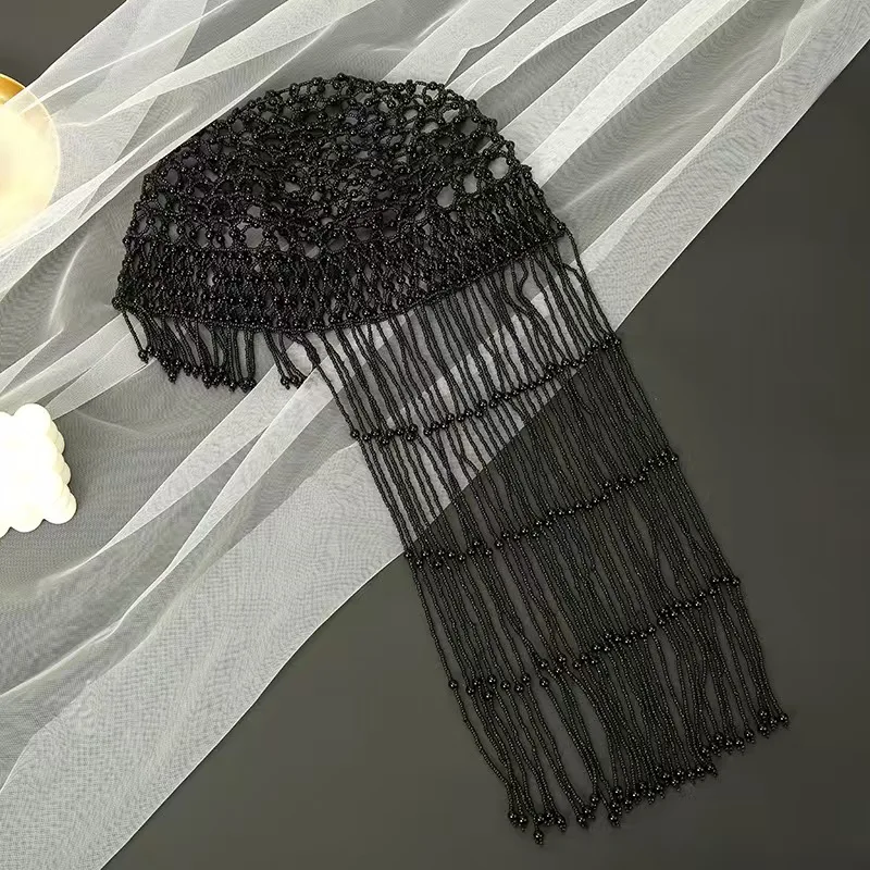 غطاء رأس مرصع باللؤلؤ للسيدات - سلسلة إكسسوارات شعر عصرية فاخرة لحفلات الرقص واللؤلؤ المقلد #5