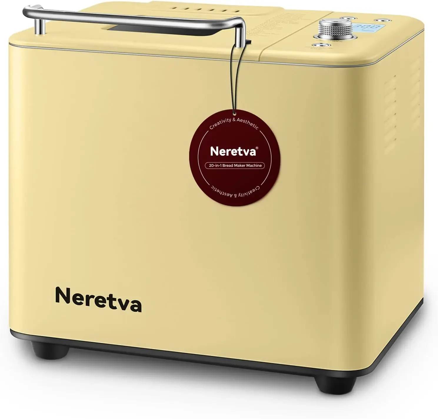 Neretva 20-IN-1 Bread Maker, Dual Heater Bread Machine BPA-Free Material & Nonstick Ceramic Pan Compact Bread Maker Machines