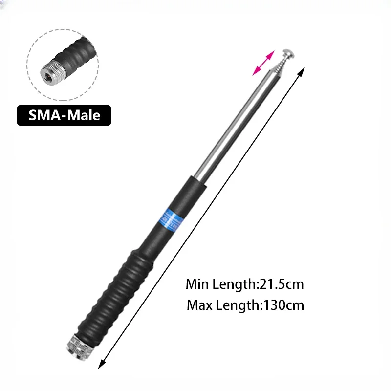 Telescopic Extendable Antenna 130cm High Gain VHF SMA-Female/Male Aerial For Baofeng UV-5RH DM-1701 Quansheng UVK5 Walkie Talkie