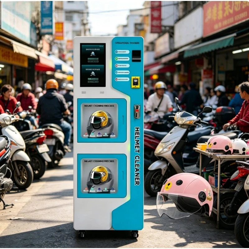Custom Self Service Helmet Washer Dryer, Automatic Commercial Helmet Cleaning Machine for Public Transportation Venues