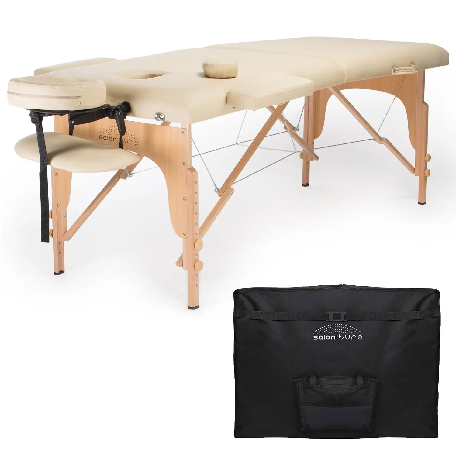 

Professional Portable Folding Massage Table with Carrying Case - Cream