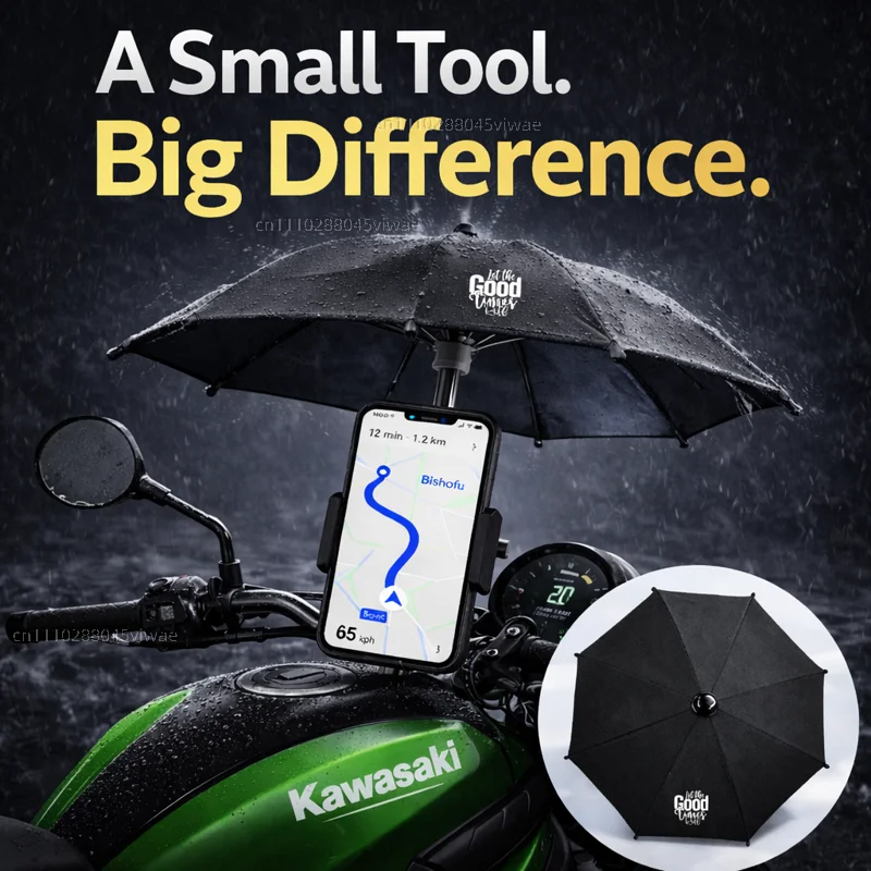 

For Kawasaki Motorcycle Phone Umbrella Holder Waterproof Sunshade Anti Glare Rainproof Handlebar GPS Mount