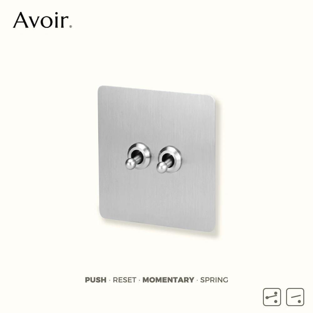 

Avoir Silver Lever Switch Momentary For Home Sockets And Switches 220V Push Button EU FR Sockets With Usb Type C Reset Switches