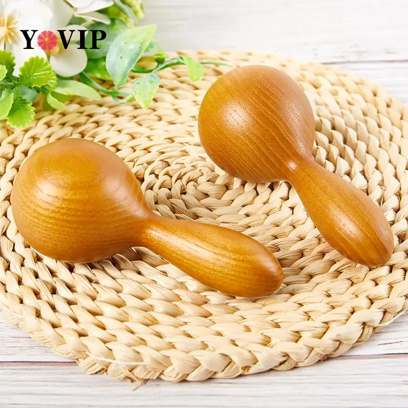 1PC Wooden Therapy Relaxation Round Ball Massager Essential Oil Massage Stick Body Spa Meridian Wood Tapping Massage Hammer Tool