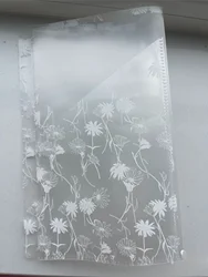 M5 a6per a7 a5slim pvc branco planta padrão 4-dobrável inserção bolso para folha solta caderno fichário acessórios papelaria coreano