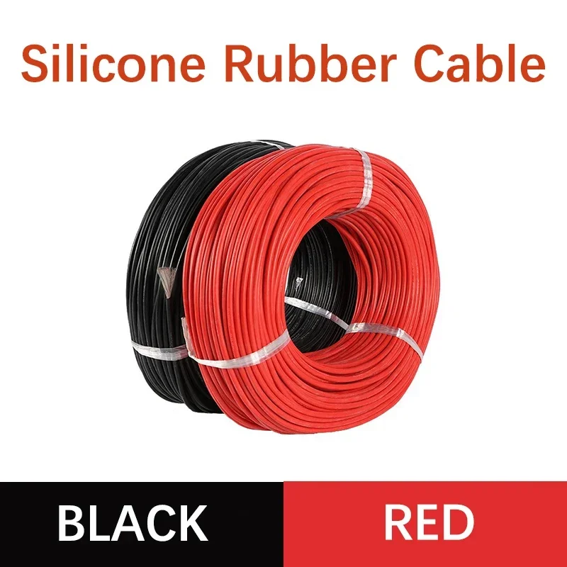 Heatproof Flexible Silicone Rubber Cable Red Black Wire Car Battery Automotive Wiring Electrical Wires Heat Resistant Power Wire