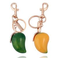 Delicious Fruit Mango Pendant 3D Fruit Keychain Cute Charm Car Keyring For Women Men Bag Ornament Decoration Accessories Gift