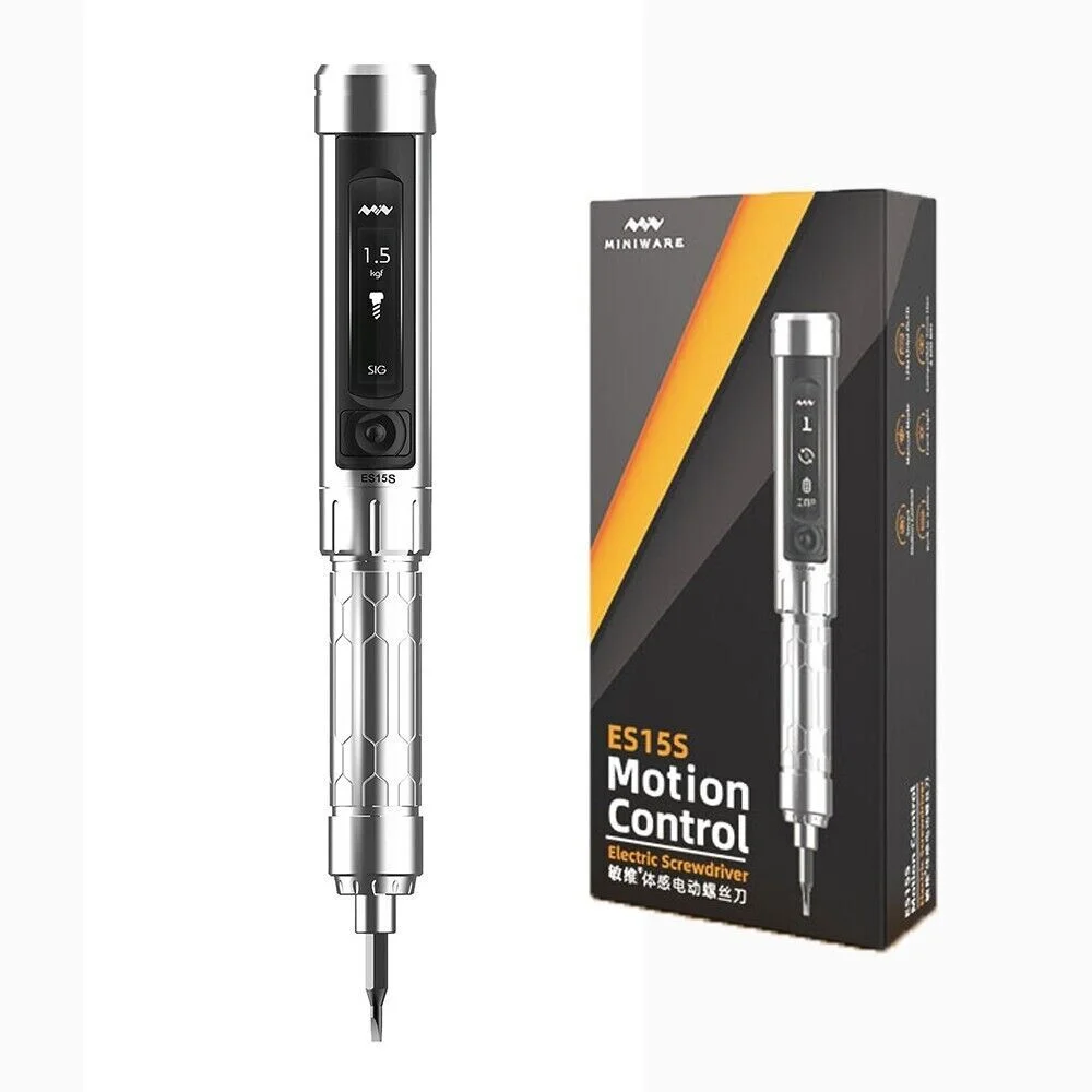 MINIWARE ES15S Intelligent Electric Screwdriver Smart Motion Control USB Chargeable 24pcs 4mm Bit Set