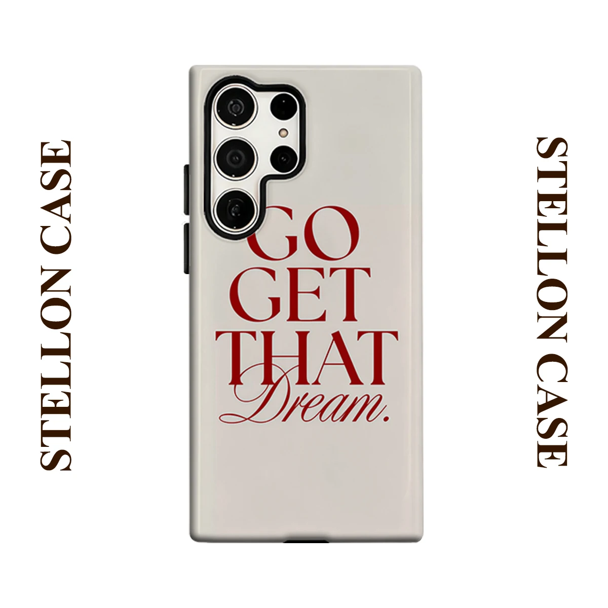 Motivational Red Quote Text Phone Case for Samsung Galaxy S26 S25 Ultra S24 S23 Ultra Plus Glossy Double-layer Back Cover