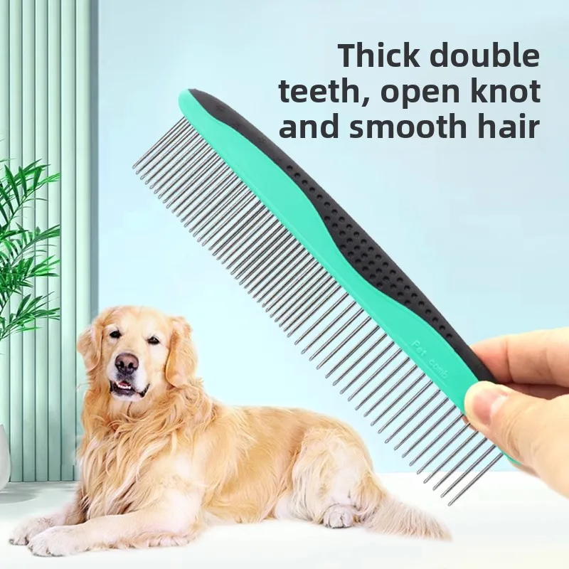 

Pet Grooming Brush - Detangling De-shedding Stainless Steel Comb for Dogs and Cats