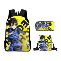 Nuevo producto 3D Prisión azul BLUE LOCK Mochila Bolso de hombro Bolso de hombro Bolso para bolígrafos Mochila impresa