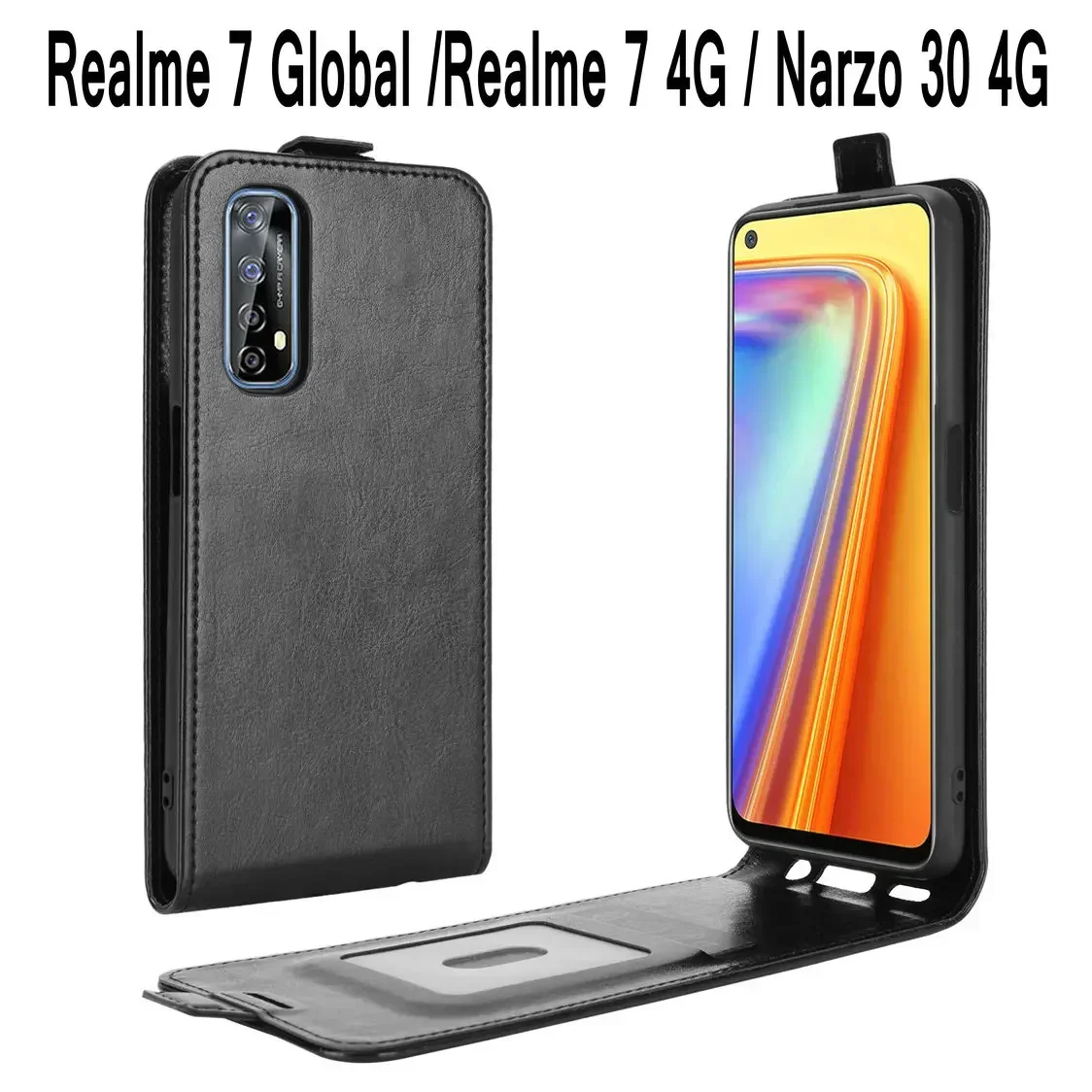 Realme C21 C25S C15 C11 C21Y C25 Leather Case Luxury Flip Vertical Full Cover For Realmi 9 8 Pro 8i 7 X7 6S 6i 6 5 C3 Phone Bags