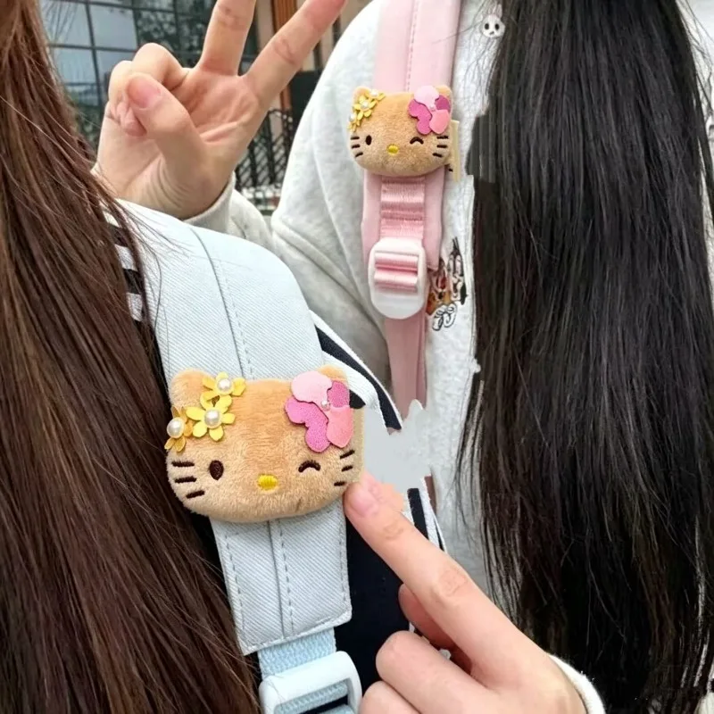 New Plush Cartoon Cute Style HelloKitt Cat Plush Pendant Holiday Style Velcro School Bag Decorative Pendant