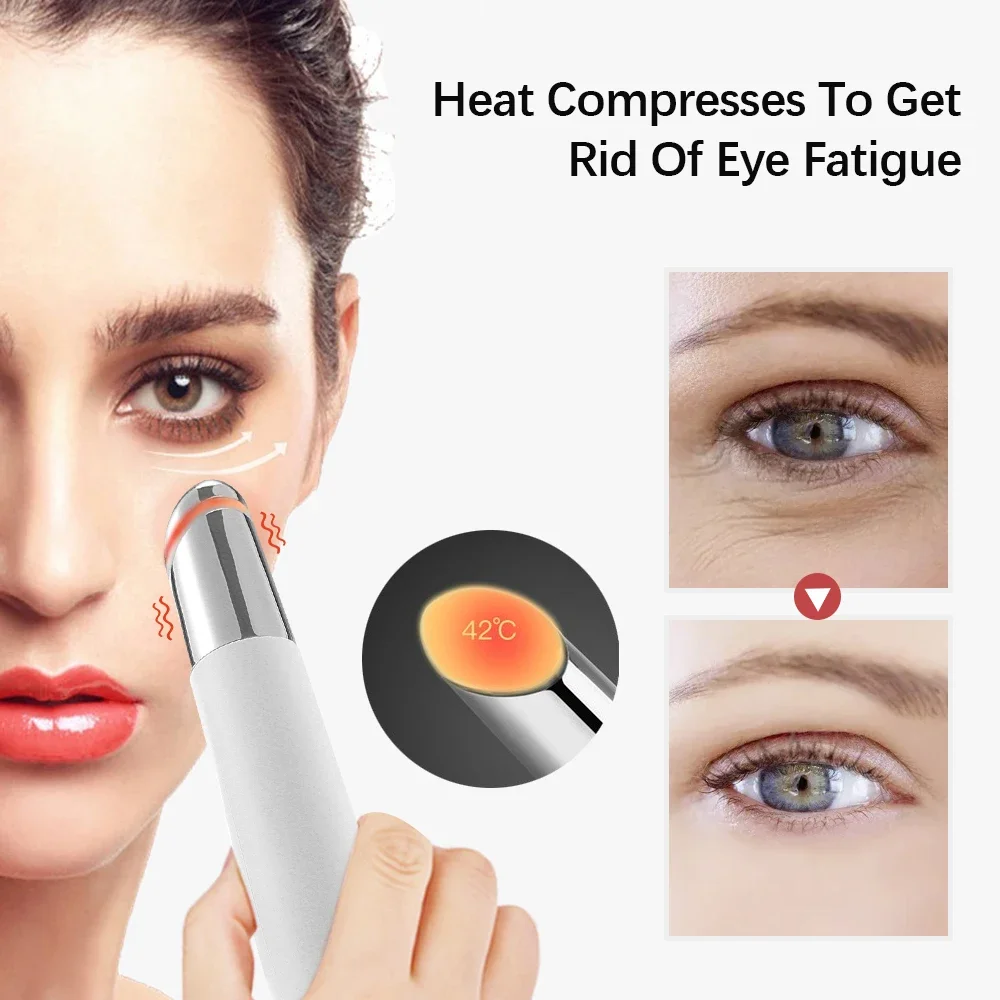 Dispositivo de belleza para ojos, masajeador eléctrico de microcorriente para ojos, elimina bolsas para los ojos, ojeras, luz roja y azul, instrumento de masaje para levantamiento de la piel