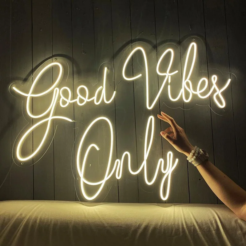 

Good Vibes Only Neon Sign Custom Wedding Wall Hanging Led Neon Light Signs Bar Led Night Lights Bedroom Decoration Room Decor