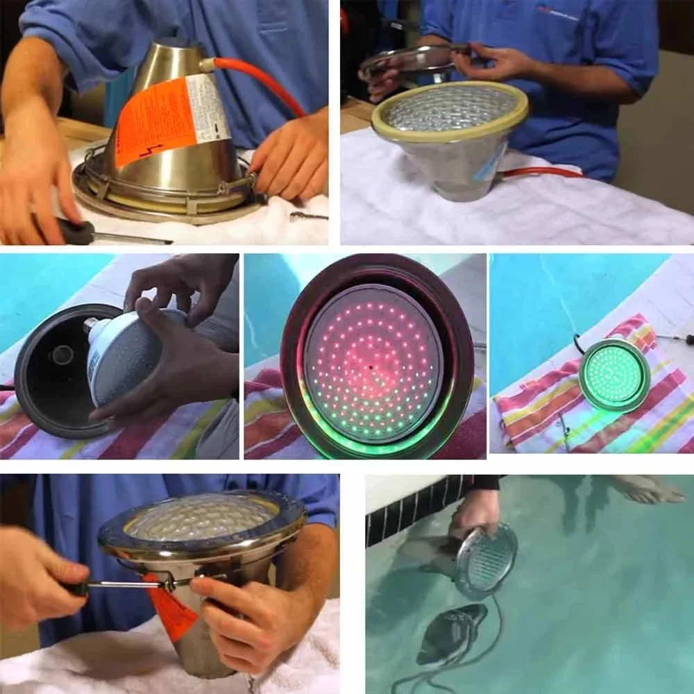 40W LED Piscina Luce Par56 LED Impermeabile Ip68 Lampada Subacquea 36W RGB + Telecomando Stagno Lights12V Piscina Faretto