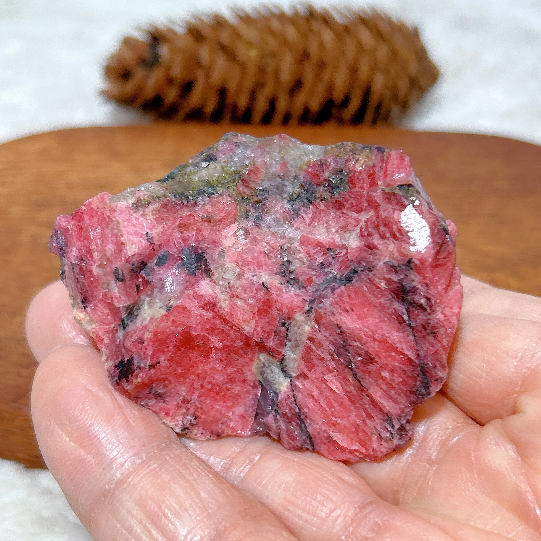 Healing Natural Crystal Rhodonite With Black Tourmaline Raw Gemstones High Quality Mineral Energy Home Decorations Gift