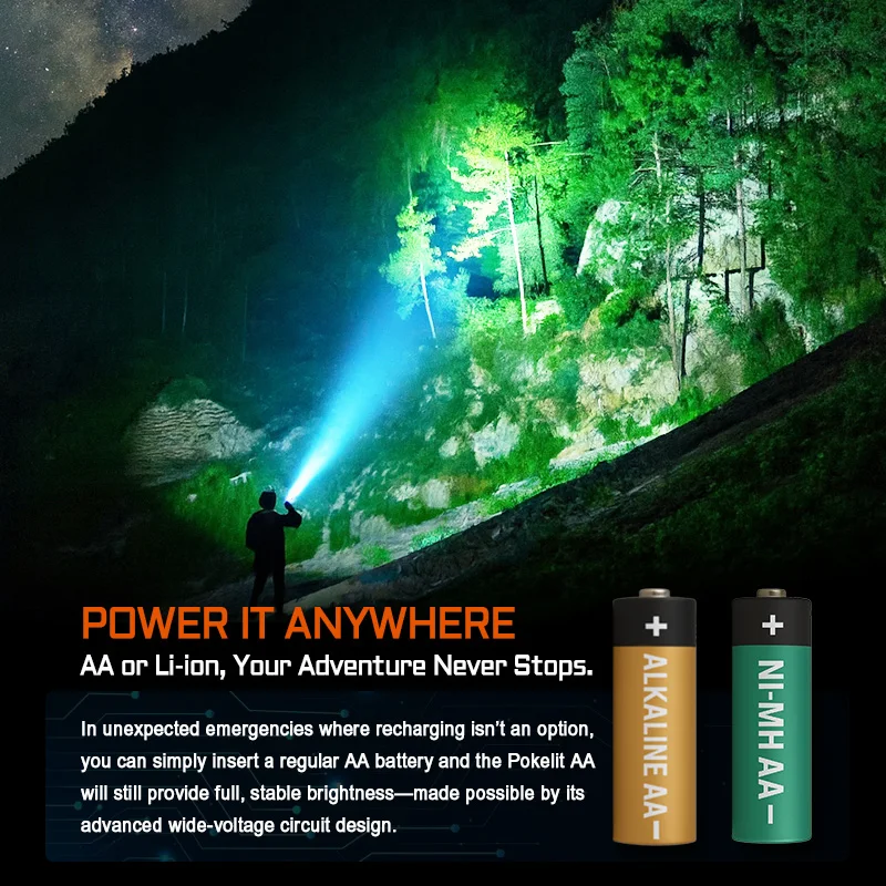 ACEBEAM Pokelit AA EDC مصباح يدوي 1000 لومن عالي CRI90 USB-C قابل لإعادة الشحن IP68 جيب صغير مصباح ليد جيب للحمل اليومي