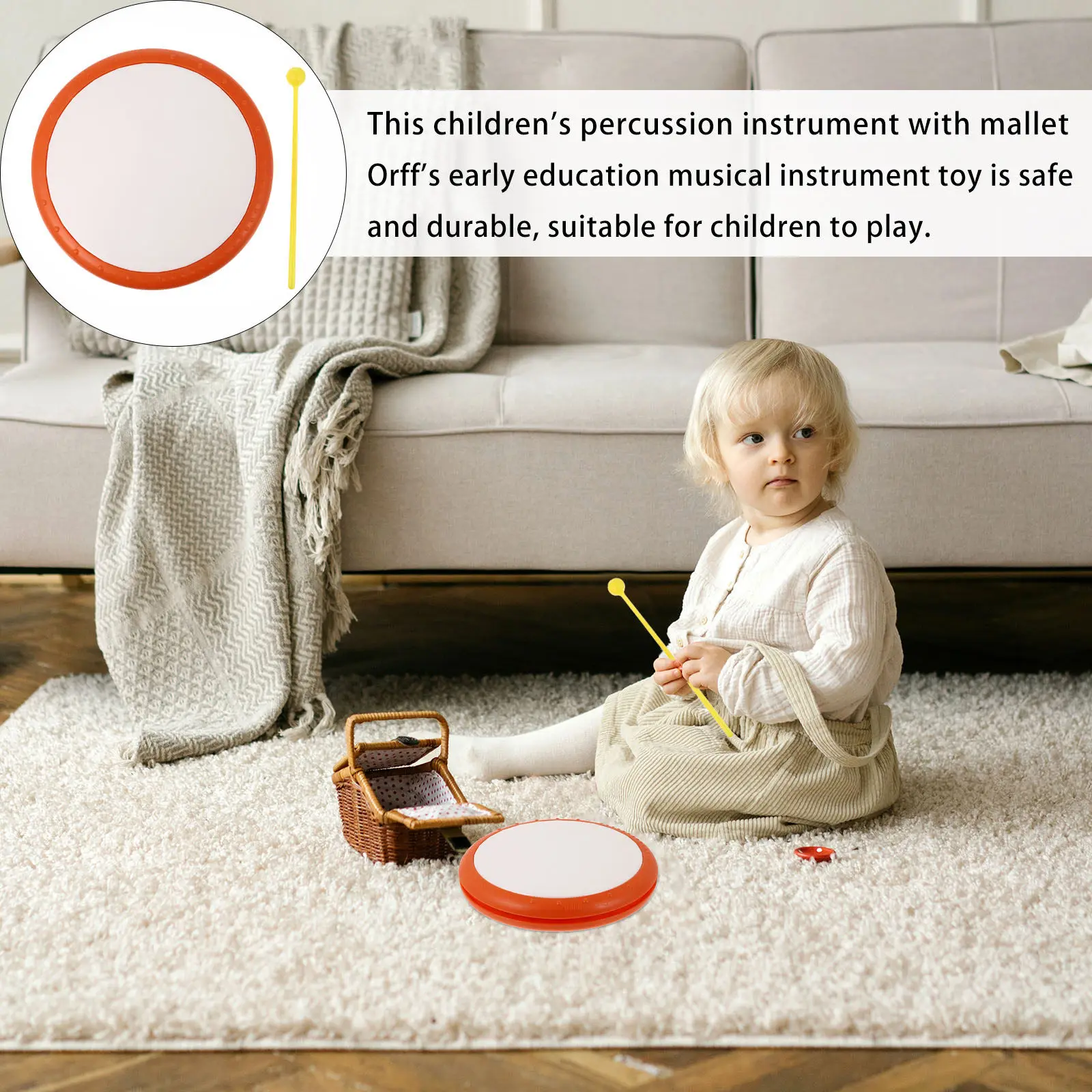 

1Set Child Percussion Hand Drum Creative Musical Instrument Educational Plaything Sensory Development Learning Gift
