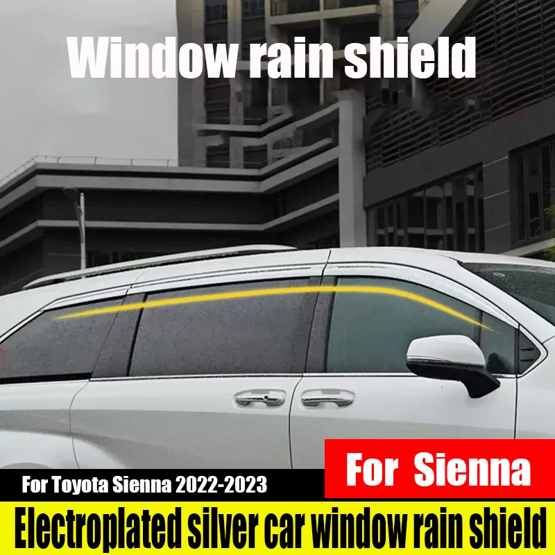 For Toyota Sienna 2021 2022 2023 ABS material windows sun and rain protection electroplated silver and black