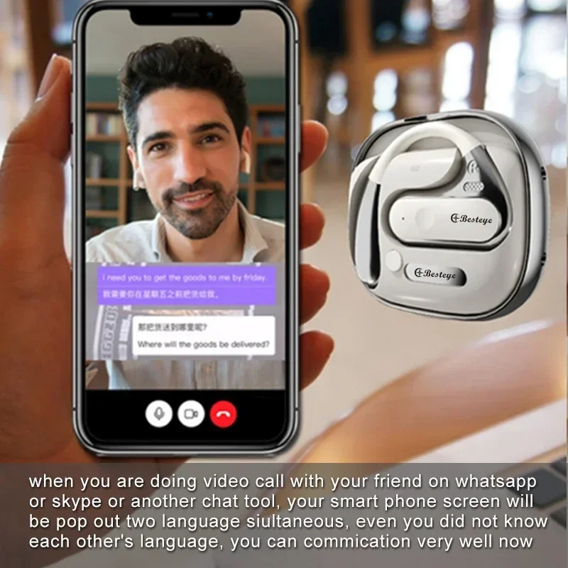 مترجم جديد 138 لغة في الوقت الحقيقي جهاز ترجمة صوتي فوري ثنائي الاتجاه عبر الإنترنت/غير متصل بحرية مترجم #2