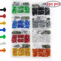 195PCS Motorcycle Fairing Bolt Screws Nut Kit For Suzuki GSXR 600 750 1000 K1-K8 SV650/X Yamaha Bmw Honda Kawasaki Dirt Bike