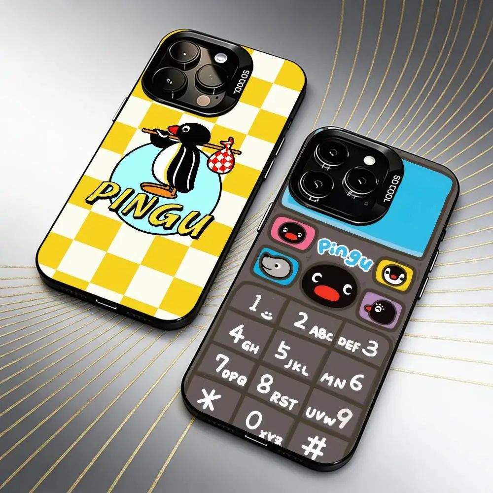 

Cute P-Pingu-u P-PenguinS Noot Noot Phone Case For iPhone 16 17 15 14 12 13 Pro Max Black Candy Matte Shockproof Cover