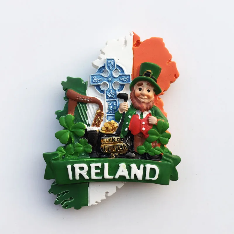 Ireland 3D Fridge Magnets Tourism Souvenir Refrigerator Magnetic Sticker Collection Handicraft Gift