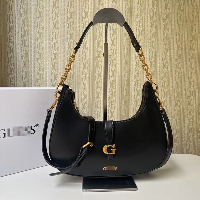 GS New European and American Fashion Trend Crescent Bag Cowboy Chain Printed Underarm Bag Single Shoulder Crossbody Bag