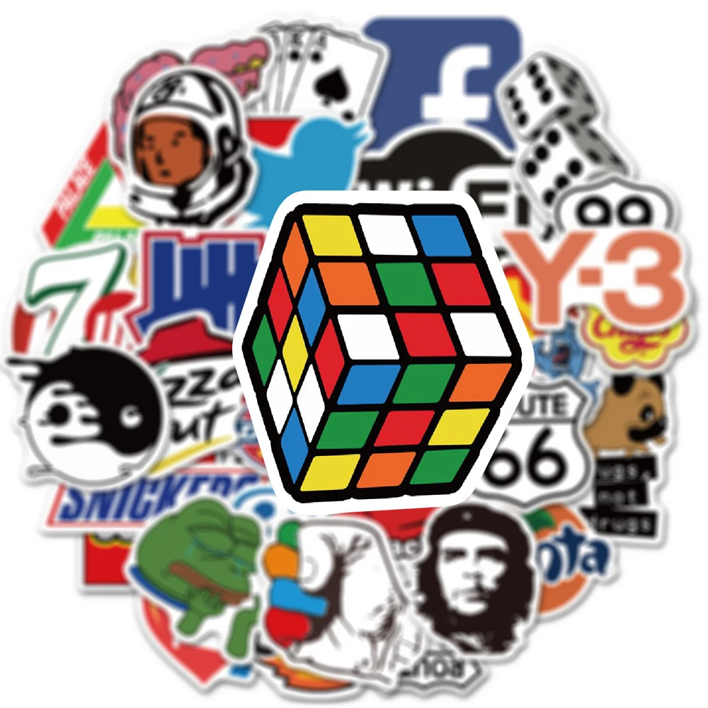 10/30/50/100pcs Classic Cool Fashion Brand Logo Adesivi Graffiti impermeabili FAI DA TE Skateboard Bagagli Telefono Cartoon Decalcomanie Imballaggio