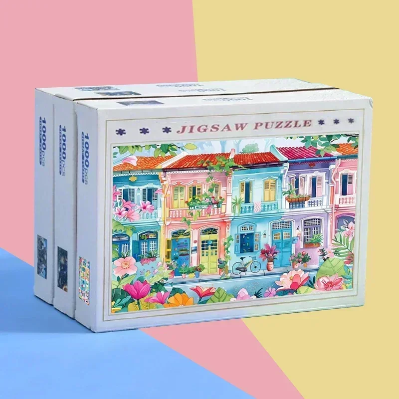 1000‑Piece Paper Jigsaw Puzzl, Landscape & Animation Pattern Puzzle Toy, Brain‑Thinking Exercise Game, Home Decor Wall Art