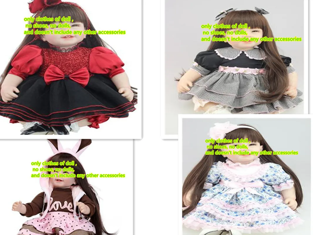 Clothes Sets For 55cm 22inch Silicone Reborn Baby Dolls Clothes For Girls Vinyl Babies Doll Accessories DIY Dress Children's Day