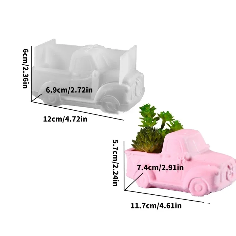 Creative Pickup Truck Silicone Mold Multi Purpose Silicone Car Plant Pots Mold For Succulent Planter