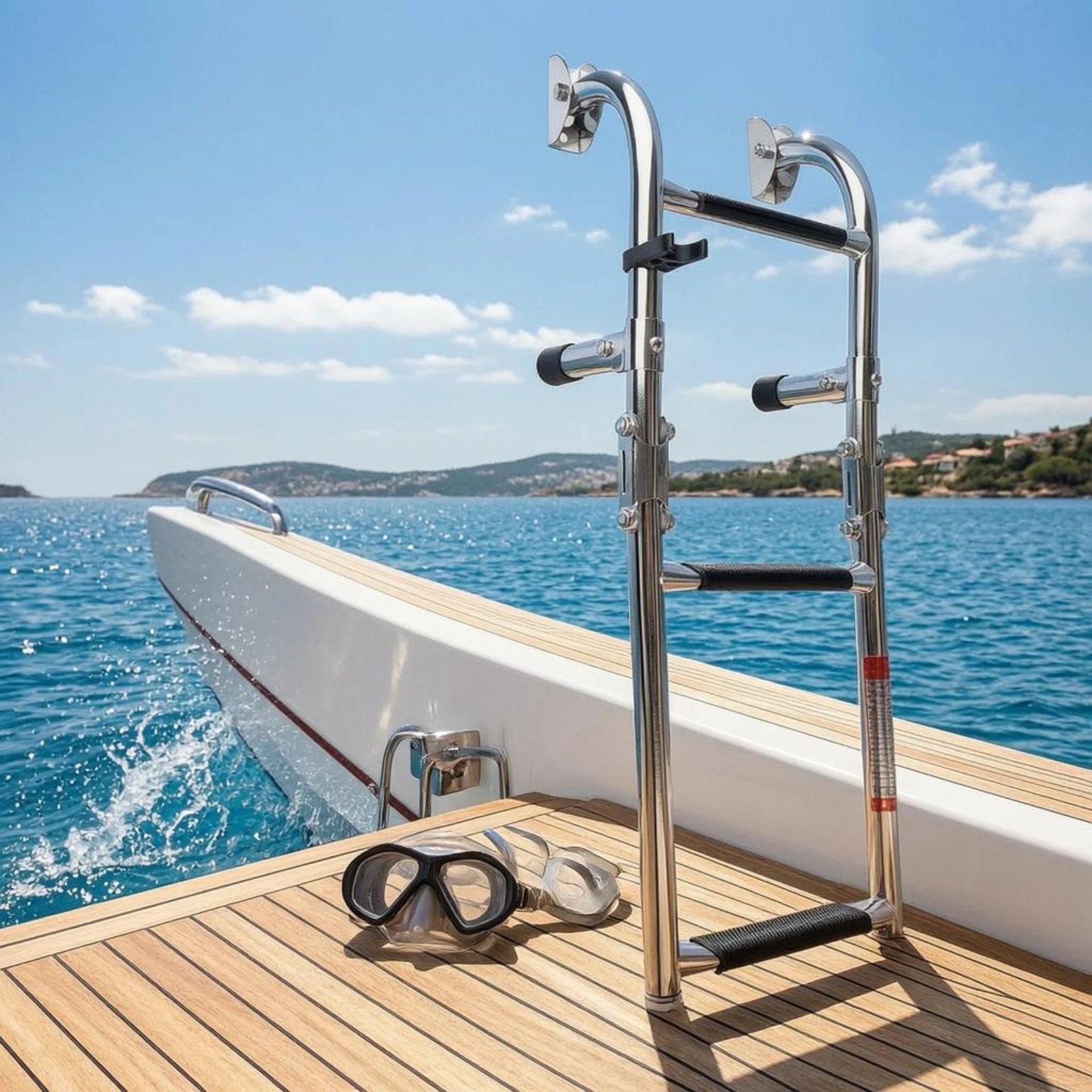 ステンレス製ボートラダー 伸縮式折りたたみ式マリンボーディン - Fishing Boat Paddle のレビューと価格