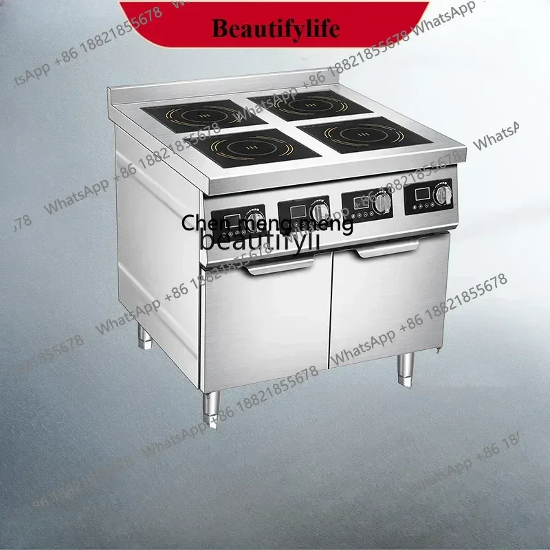 X    Commercial 3500W high-power multi-head induction cooker stove cabinet type four or six heads