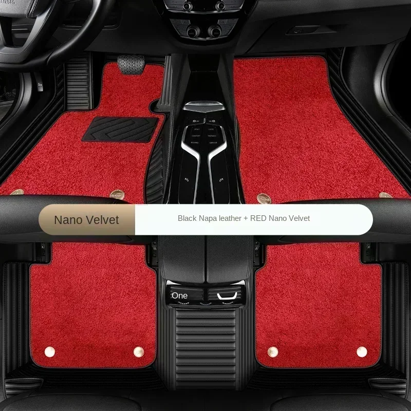 PU Leather + Nano Velvet Custom Car Floor Mats Electric Sedan & SUV Fitment 2019-2025