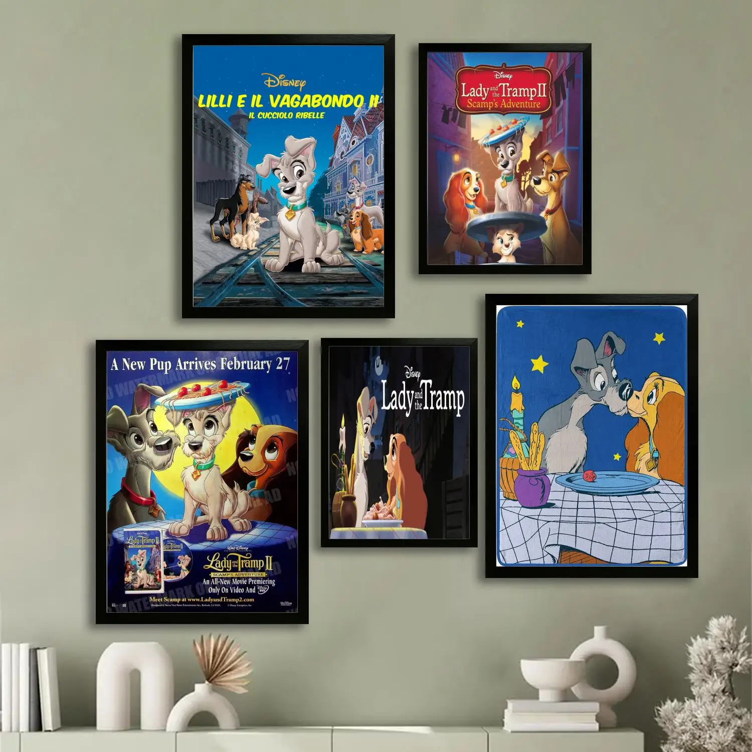 

Lady and the Tramp II Canvas Art Poster and Wall Art, Picture Print, Modern Family Bedroom Decor, Posters,Decorative painting