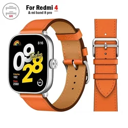 Leather watch band for Redmi watch 4 strap Smart single tour Bracelet Loop Watchband correa for xiaomi mi band 8 pro Accessories
