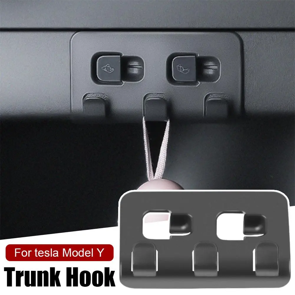 Rear Trunk Hook for Tesla Model Y Bag Umbrella Hanger Holder Tidying Storage Space Saving Car Organizer Accessories 2021-2023