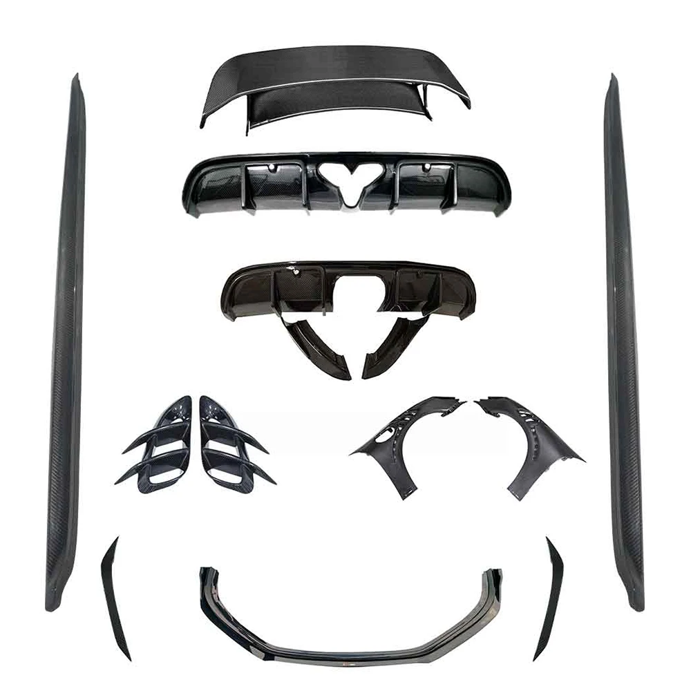 Para porsche 718 boxster cayman 3k sarja seca fibra de carbono carro lateral pára-choques saia corpo kit acessórios do carro