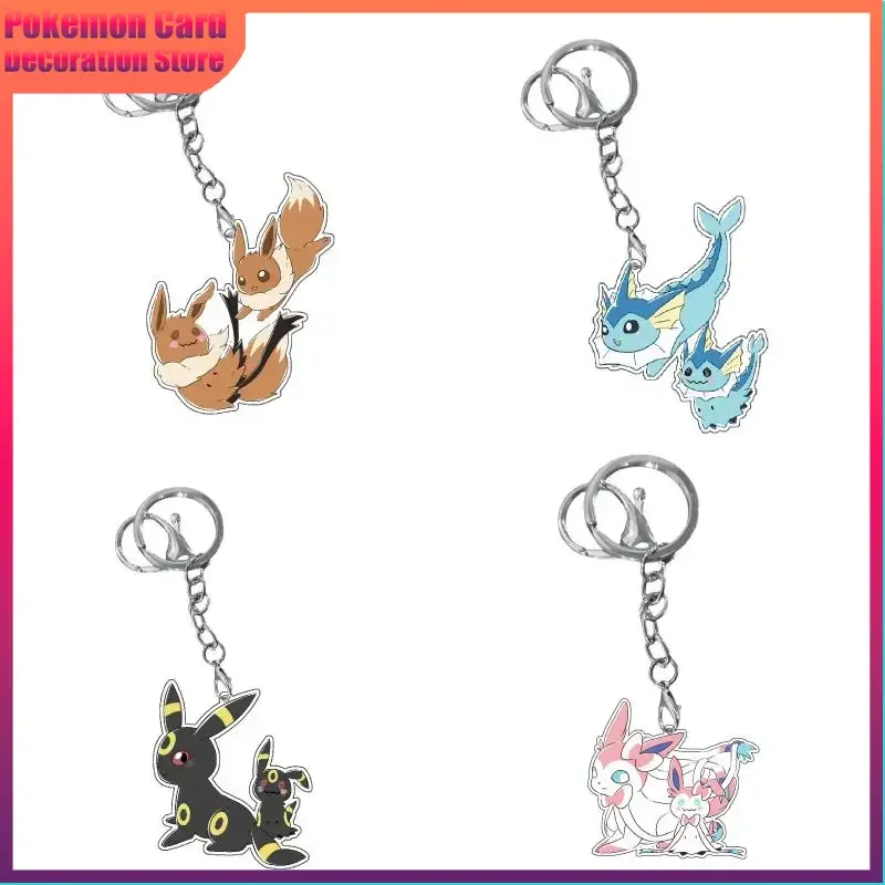 

Pokemon Gift Keychain Eevee Cos Mimikyu Flareon Espeon Umbreon Leafeon Anime Characters Self Made Acrylic Pendant Decoration Toy