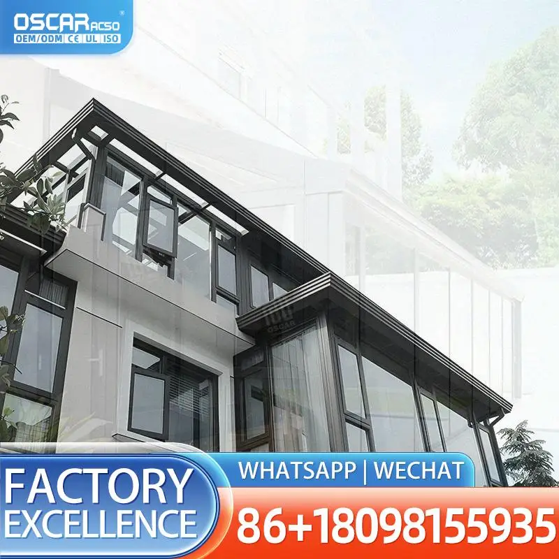 Aluminium Waterproof Sun Room Glass Prefabricated for Outdoor Use in Backyard Hotels Apartments sunroom