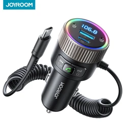 JOYROOM Bluetooth 5.4 FM Transmitter 60W PD QC3.0 Fast Car Charger Stronger Dual Mics HiFi Deep Sound USB C Charger Adapter